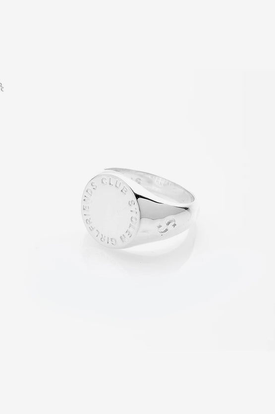 Stolen Girlfriends Club Text Logo Sovereign Ring - Silver