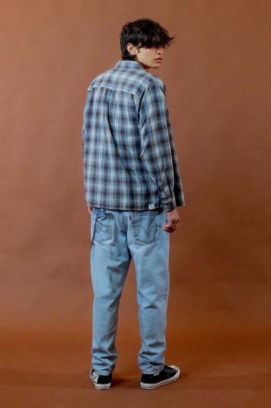 Beach Brains Everyday Shirt - Blue Plaid