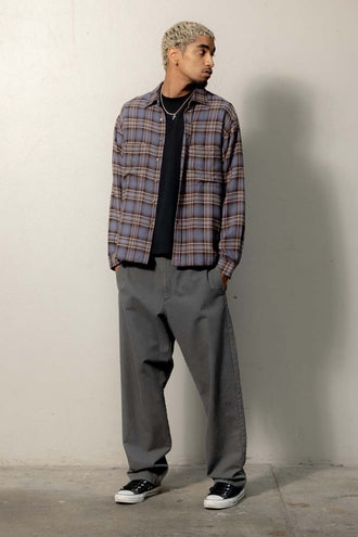Beach Brains Everyday Shirt - Blue Plaid