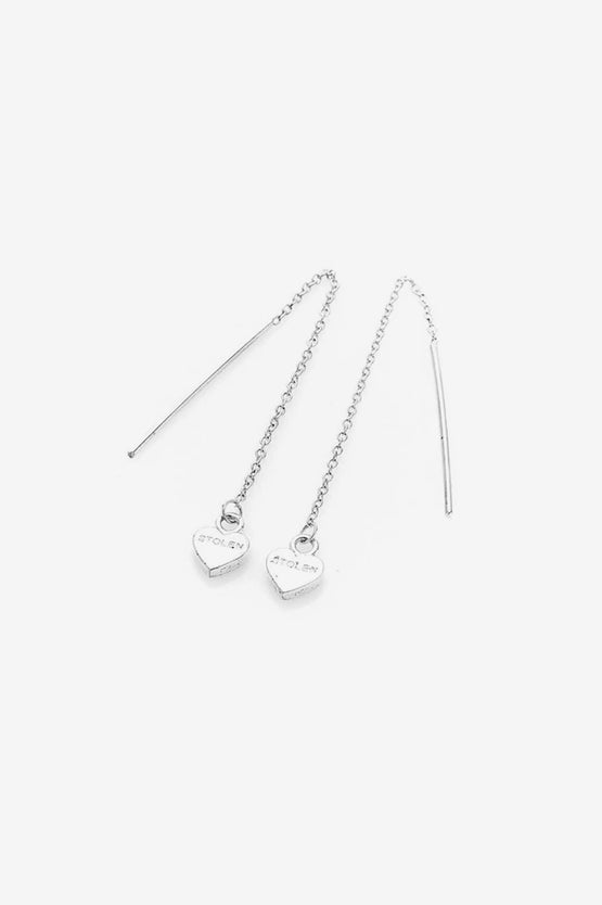 Stolen Girlfriends Club Falling Stolen Heart Earring - Silver
