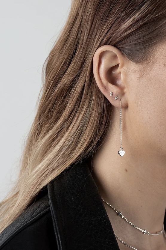 Stolen Girlfriends Club Falling Stolen Heart Earring - Silver