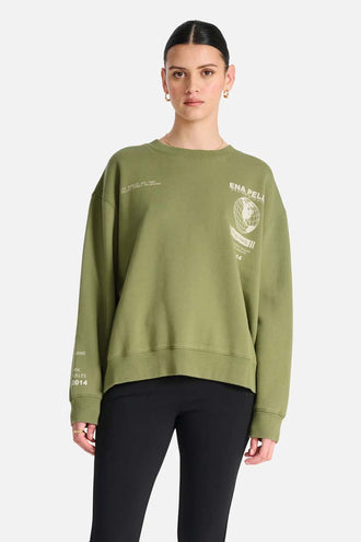 Ena Pelly Global Oversized Sweater - Iguana