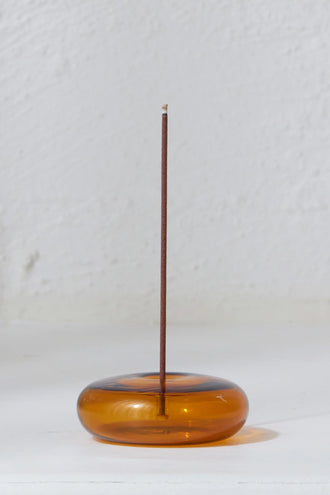 Gentle Habits Glass Incense Holder - Amber