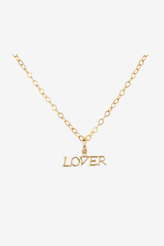 Baby Anything Lover With Single Diamond Small Horizontal Pendant - 14K Yellow Gold