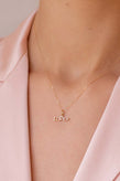 Baby Anything Lover With Single Diamond Small Horizontal Pendant - 14K Yellow Gold