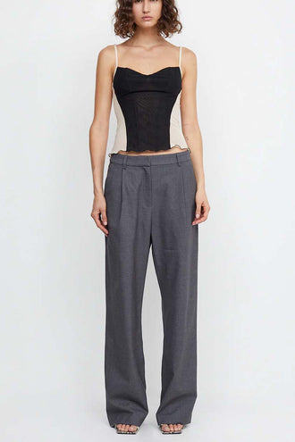 Bec & Bridge Jamie Wide Leg Pant - Charcoal