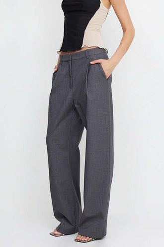 Bec & Bridge Jamie Wide Leg Pant - Charcoal