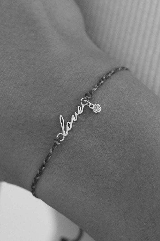 By Charlotte Love Cord Bracelet - Silver
