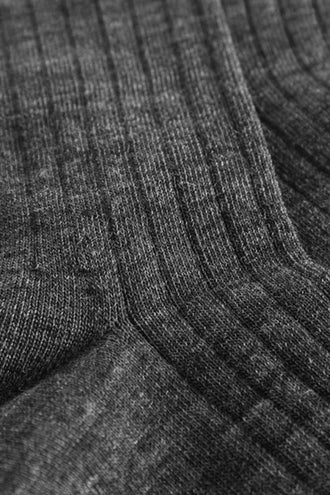 Wood Wood Nathan Wool Socks - Charcoal Melange