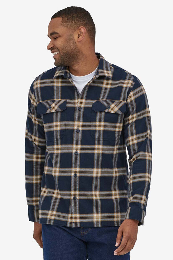 Patagonia Organic MW Fjord Flannel - North Line: New Navy