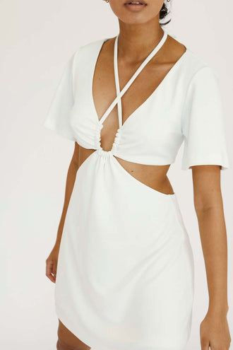 Third Form Double Crossed Tee Dress - Off White