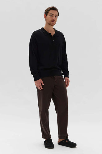 Assembly Oscar LS Knit Polo - Black