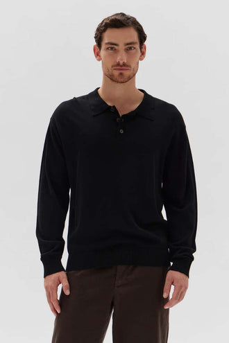 Assembly Oscar LS Knit Polo - Black