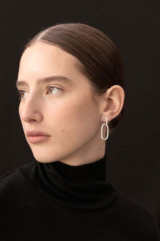 La Tribe Paper Clip Earring - Silver