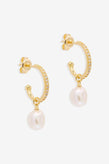 By Charlotte Intention of Peace Pearl Hoops - Gold