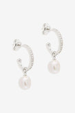By Charlotte Intention Of Peace Pearl Hoops - Silver