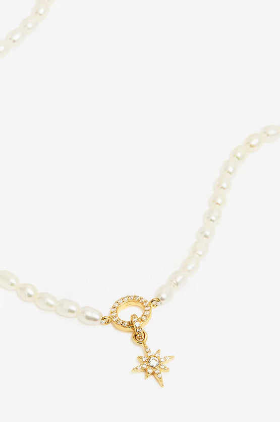 By Charlotte Dancing In Starlight Pearl Choker - Gold