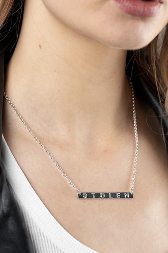 Stolen Girlfriends Club Stolen Plank Necklace - Silver