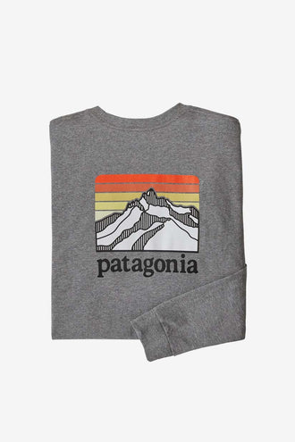 Patagonia L/S Line Logo Ridge Responsibility Tee - Gravel Heather