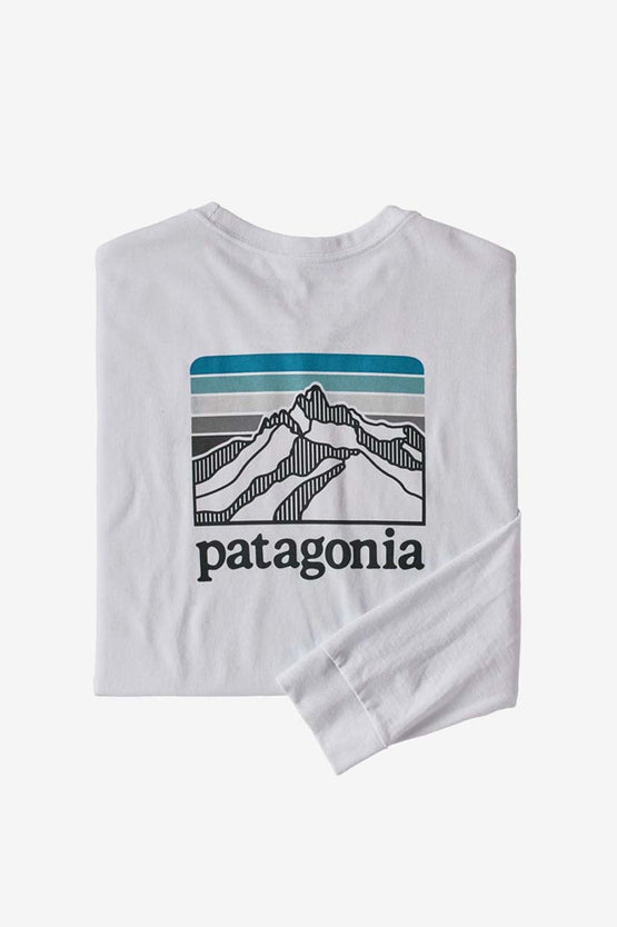 Patagonia L/S Line Logo Ridge Responsibili Tee - White