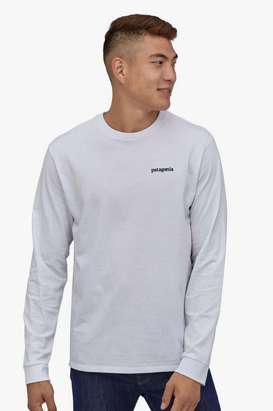 Patagonia L/S Line Logo Ridge Responsibili Tee - White