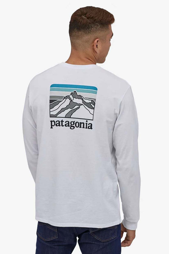 Patagonia L/S Line Logo Ridge Responsibili Tee - White