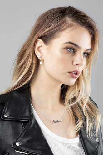 Stolen Girlfriends Club Stolen Script Necklace - Silver