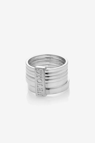 Stolen Girlfriends Club Six Piece Band Ring - Silver
