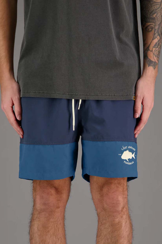 Just Another Fisherman Snapper Logo Shorts - Blue