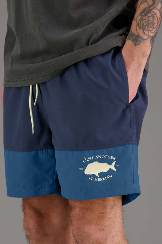 Just Another Fisherman Snapper Logo Shorts - Blue
