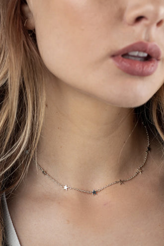 Stolen Girlfriends Club Stolen Star Choker - Silver