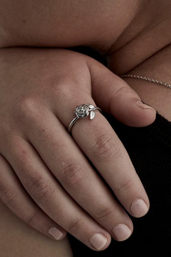 Stolen Girlfriends Club Stem Rose Ring - Silver