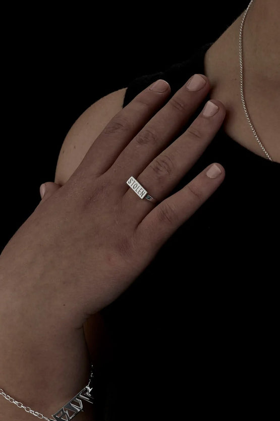Stolen Girlfriends Club Stolen Bar Ring -  Silver