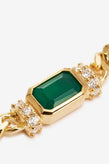 By Charlotte Strength Within Green Onyx Curb Choker - Gold