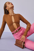 Dylan Kain The Tia Patent Belt - Chocolate