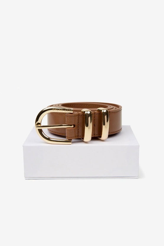 Dylan Kain The Tia Patent Belt - Chocolate