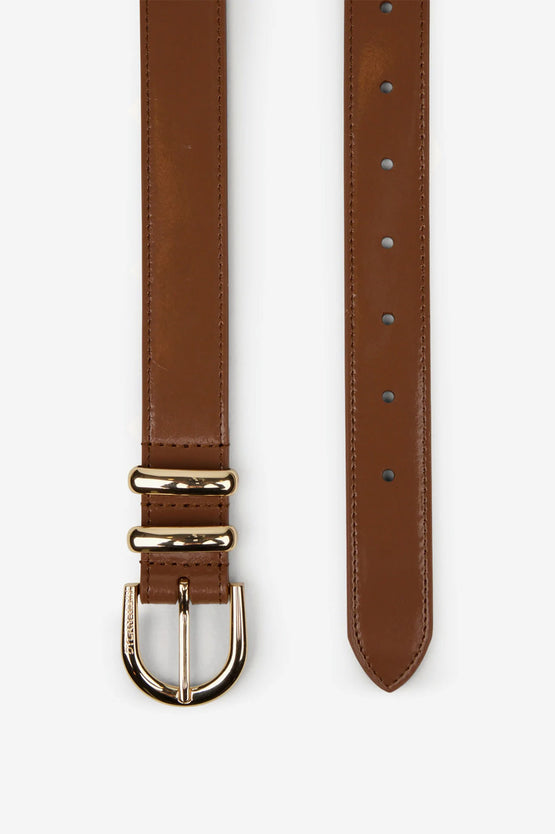 Dylan Kain The Tia Patent Belt - Chocolate