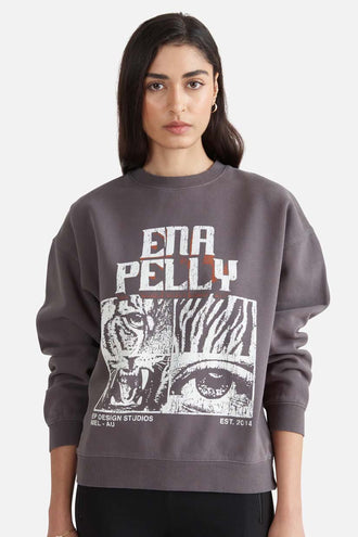 Ena Pelly Eye Of The Tiger Sweater - Charcoal