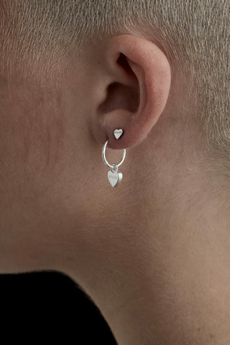 Stolen Girlfriends Club Tiny Stolen Hearts Earrings - Silver
