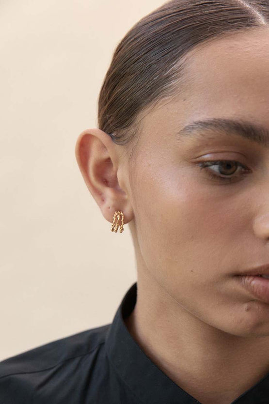 La Tribe Trio Ivy Hoops - Gold
