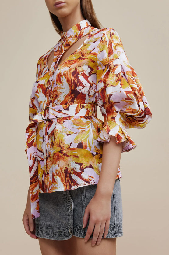 Acler Watson Shirt - Lilac Brush